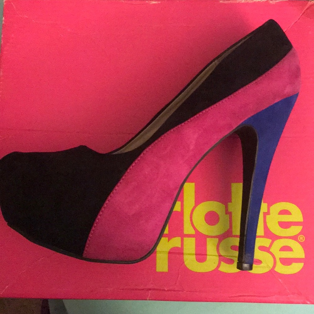 Black Combo Suede Pump